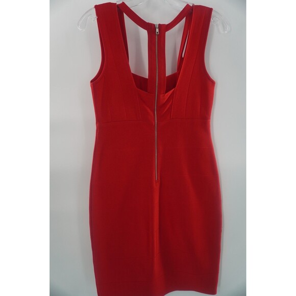 ARMANI EXCHANGE Red Sleeveless Bandage Bodycon Cutout Back Zipper Dress Sz M - Picture 9 of 10